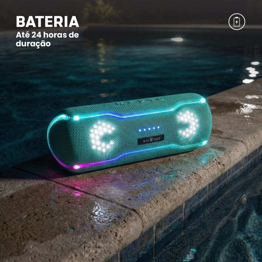 Caixa de som Bluetooth Wise Tiger F10C Verde Aqua