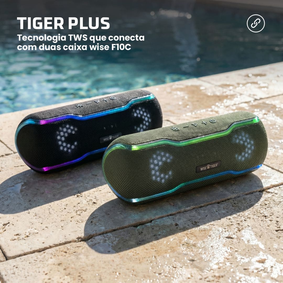 Caixa de som Bluetooth Wise Tiger F10C Verde Militar