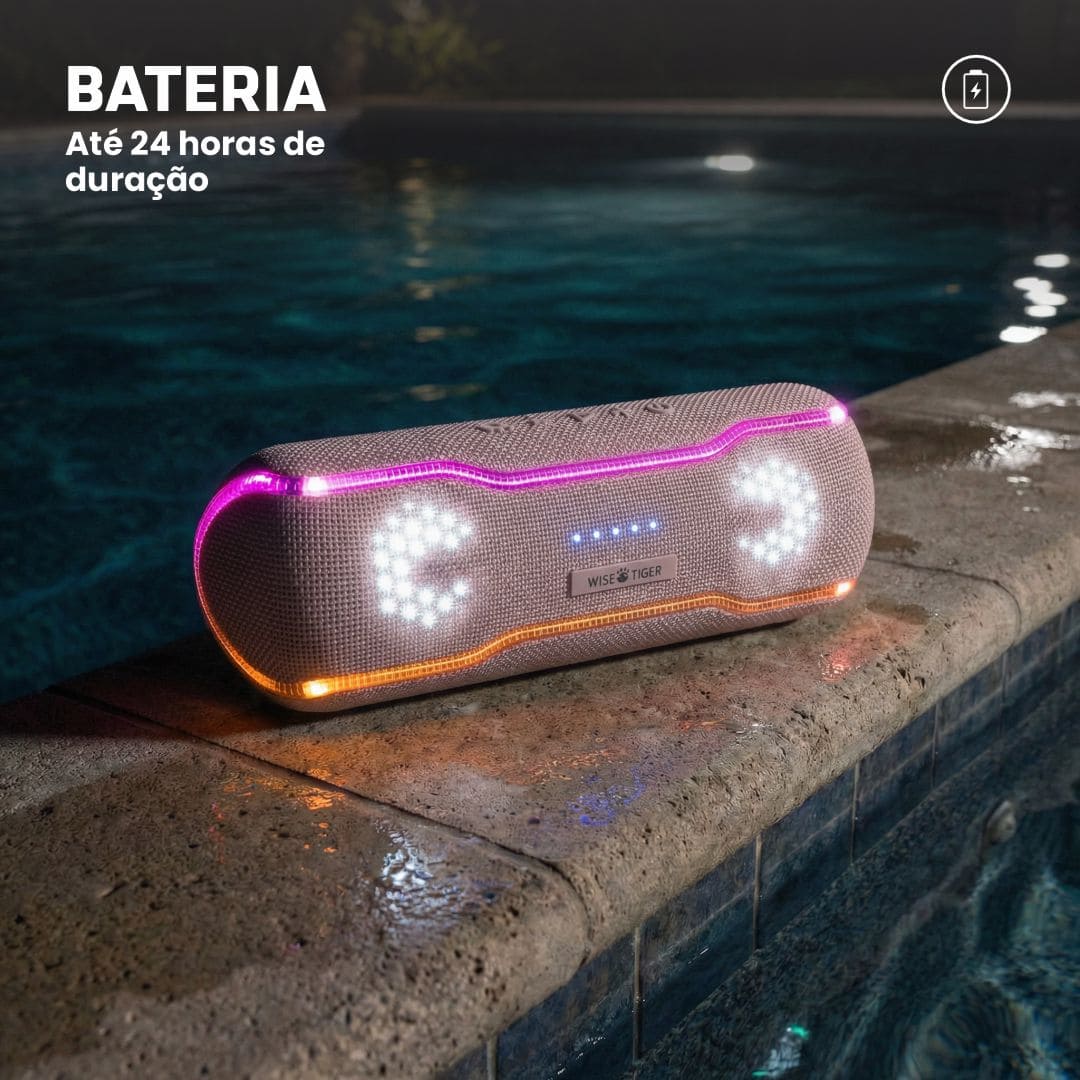 Caixa de som Bluetooth Wise Tiger F10C Rosa