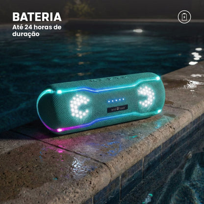 Caixa de som Bluetooth Wise Tiger F10C Verde Aqua
