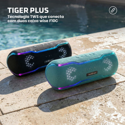 Caixa de som Bluetooth Wise Tiger F10C Verde Aqua